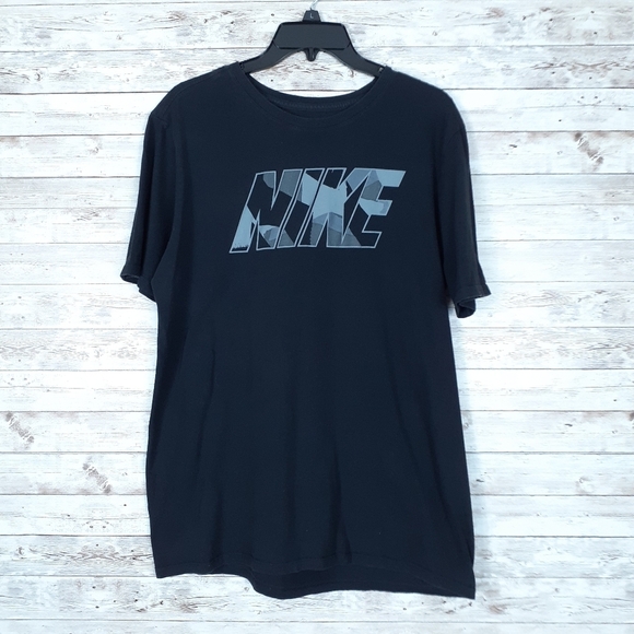 Other - Nike Mens Tee L Camo Athletic Cut Black Gray 776